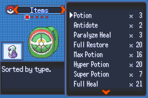 The Bag after sorting, with a message in the description box