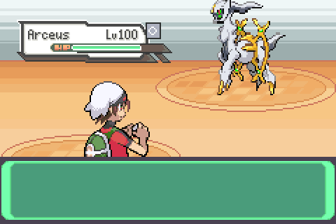 Arceus faces the player on the Mountain Top
