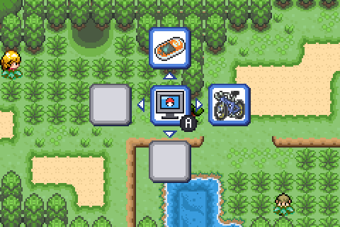 The SELECT ring with two key items registered and two grey boxes
