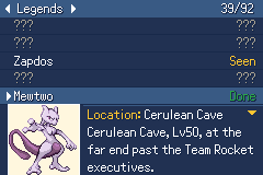 The Quest Log’s Legends chapter with a Pokémon portrait