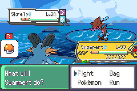 The player’s own shiny Pokémon with a gold healthbox