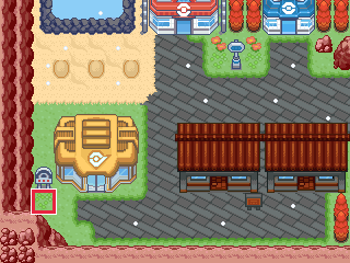 The map at Lavaridge Town, with the tile to face framed in red