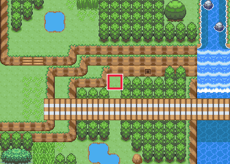 The map at Route 119, with the tile to face framed in red