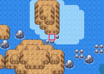 The map at Route 124, with the tile to face framed in red