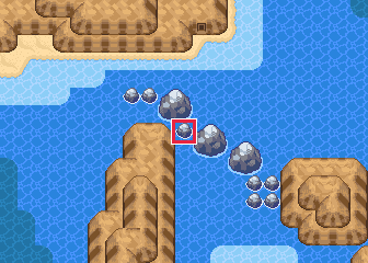 The map at Route 127, with the tile to face framed in red
