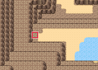 The map at Shoal Cave · Low Tide Entrance Room, with the tile to face framed in red