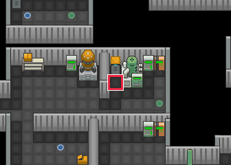 The map at New Mauville · Inside, with the tile to face framed in red