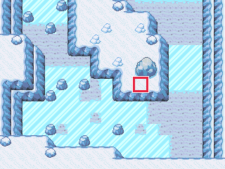 The map at Shoal Cave · Low Tide Ice Room, with the tile to face framed in red