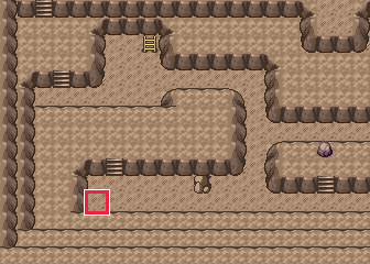 The map at Granite Cave · B2F, with the tile to face framed in red