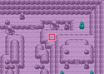 The map at Cerulean Cave, with the tile to face framed in red