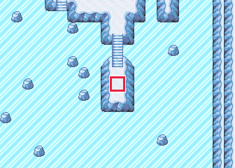 The map at Ice Maze, with the tile to face framed in red