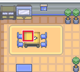 The map at Fallarbor Town · Cozmo's House, with the tile to face framed in red